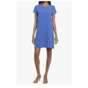 Chelsea28 women's Crepe Shift Dress In Blue Dazzle Size S